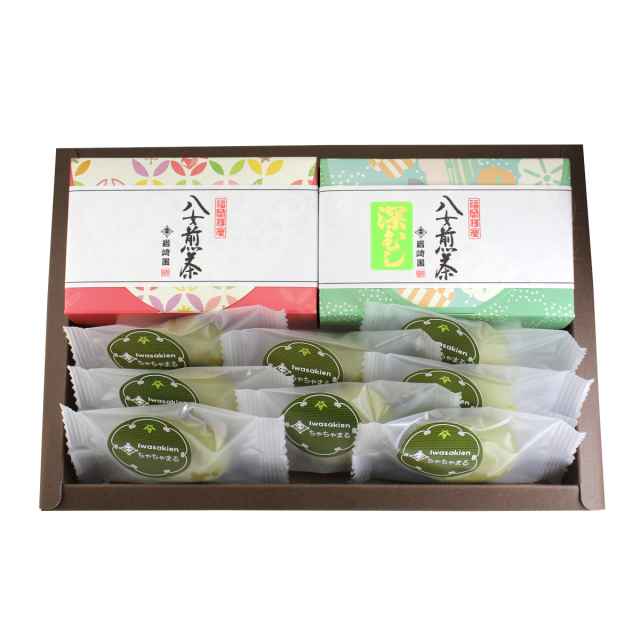 【G-713】ちゃちゃまる8個・上級煎茶・深むし茶(80g詰)ギフト